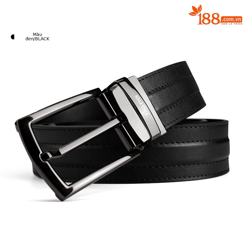 Thắt lưng da bò lớp đầu nam hai mặt xoay mắt ma thuật moeyes — M23PD001-Đen Trắng, M23PD001-Đen chi tiết 14