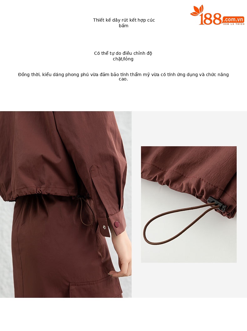 Chân váy bút chì nữ cạp cao dáng dài chất kaki — Màu đỏ thêu sắt (váy 84089) chi tiết 10