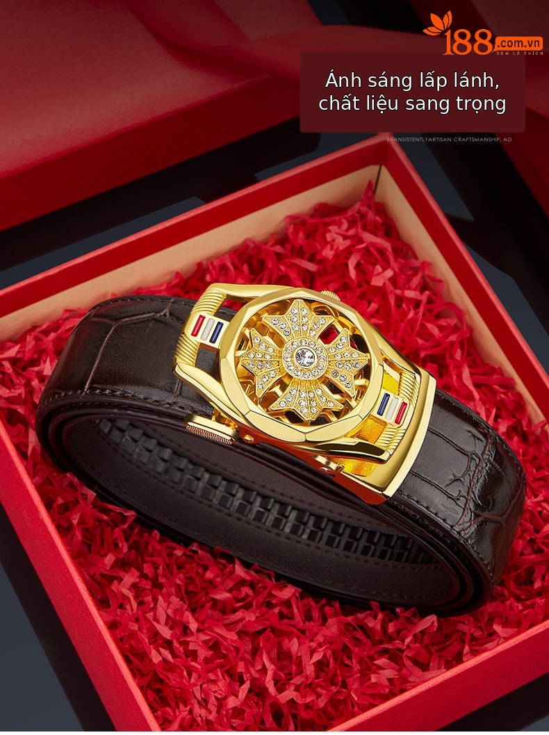 Thắt lưng nam da bò hai lớp vân cá sấu Emperor Paul – phong cách thời trang dễ phối — 120cm, 130cm, 110cm, 125cm chi tiết 2