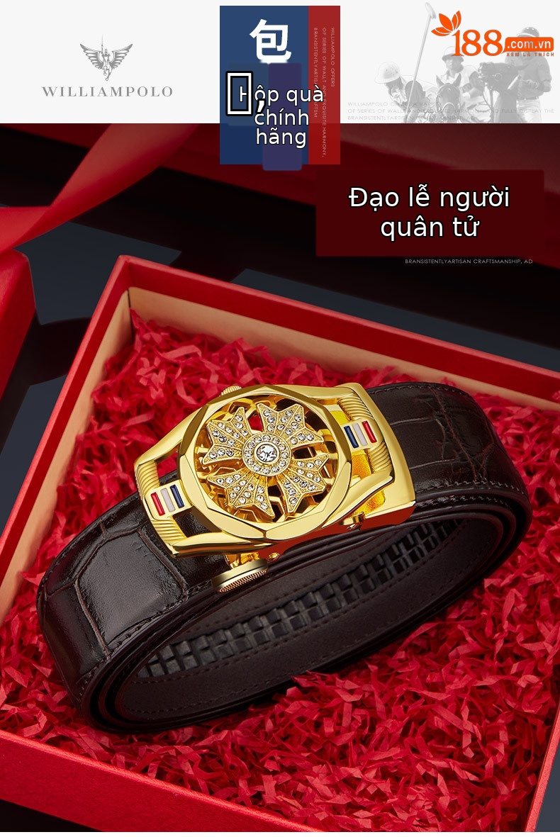 Thắt lưng nam da bò hai lớp vân cá sấu Emperor Paul – phong cách thời trang dễ phối — 120cm, 130cm, 110cm, 125cm chi tiết 9
