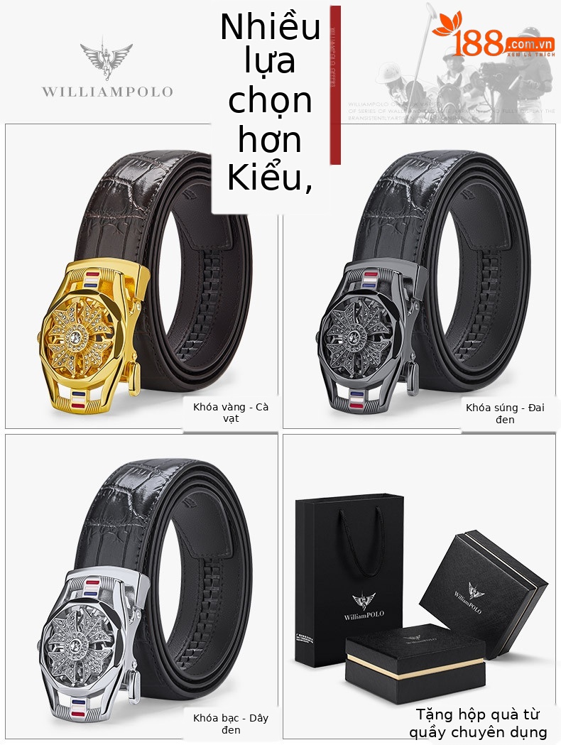 Thắt lưng nam da bò hai lớp vân cá sấu Emperor Paul – phong cách thời trang dễ phối — 120cm, 130cm, 110cm, 125cm chi tiết 11