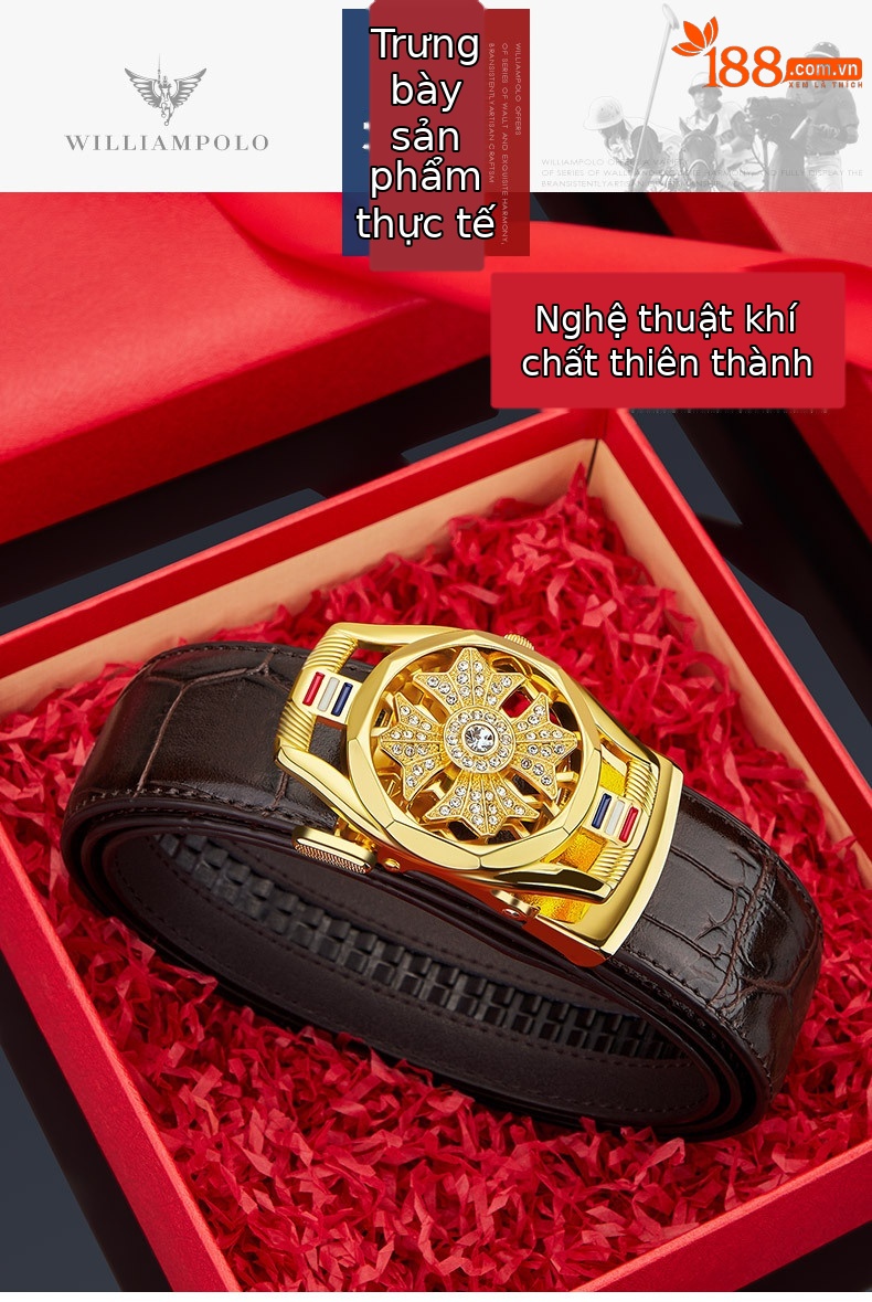 Thắt lưng nam da bò hai lớp vân cá sấu Emperor Paul – phong cách thời trang dễ phối — 120cm, 130cm, 110cm, 125cm chi tiết 12