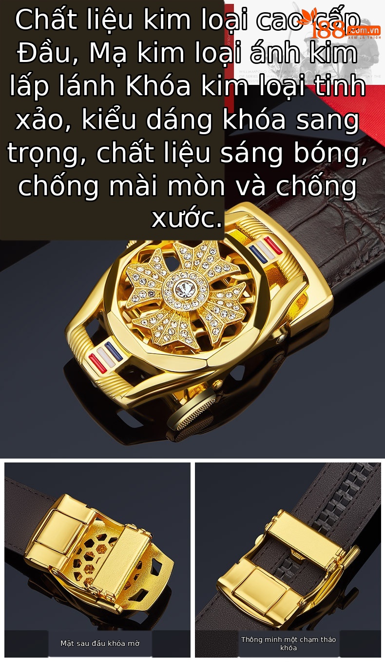 Thắt lưng nam da bò hai lớp vân cá sấu Emperor Paul – phong cách thời trang dễ phối — 120cm, 130cm, 110cm, 125cm chi tiết 6
