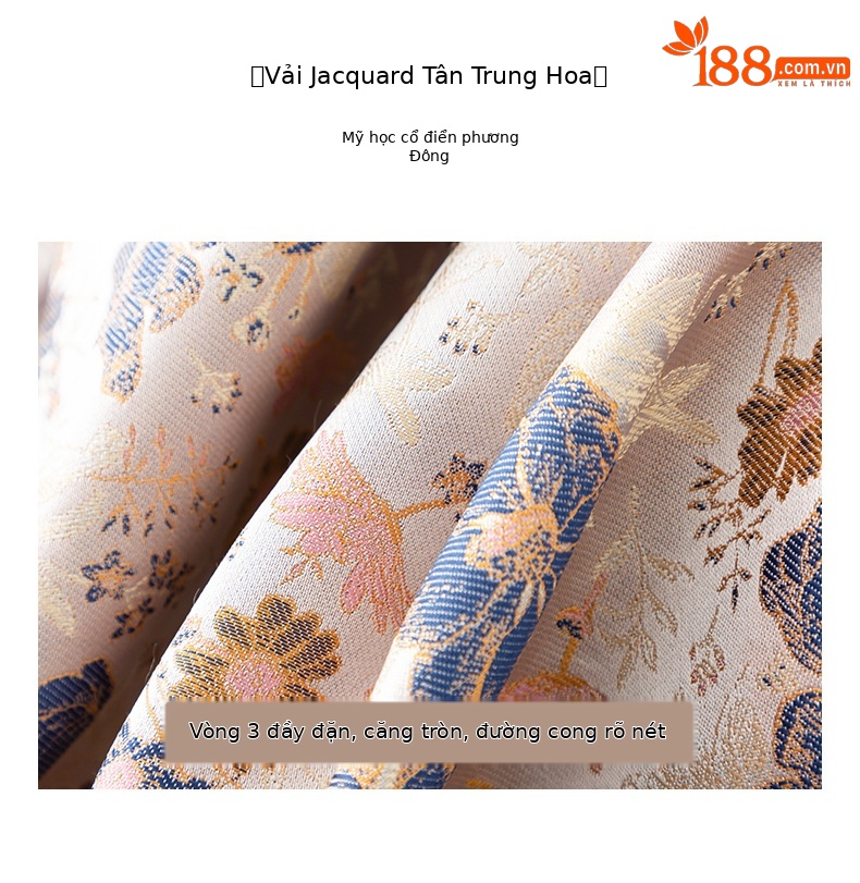 Áo vest cách tân Trung Quốc nữ satin cổ điển, tay loe, khuy cài nút vải — Màu tím sâm panh chi tiết 6