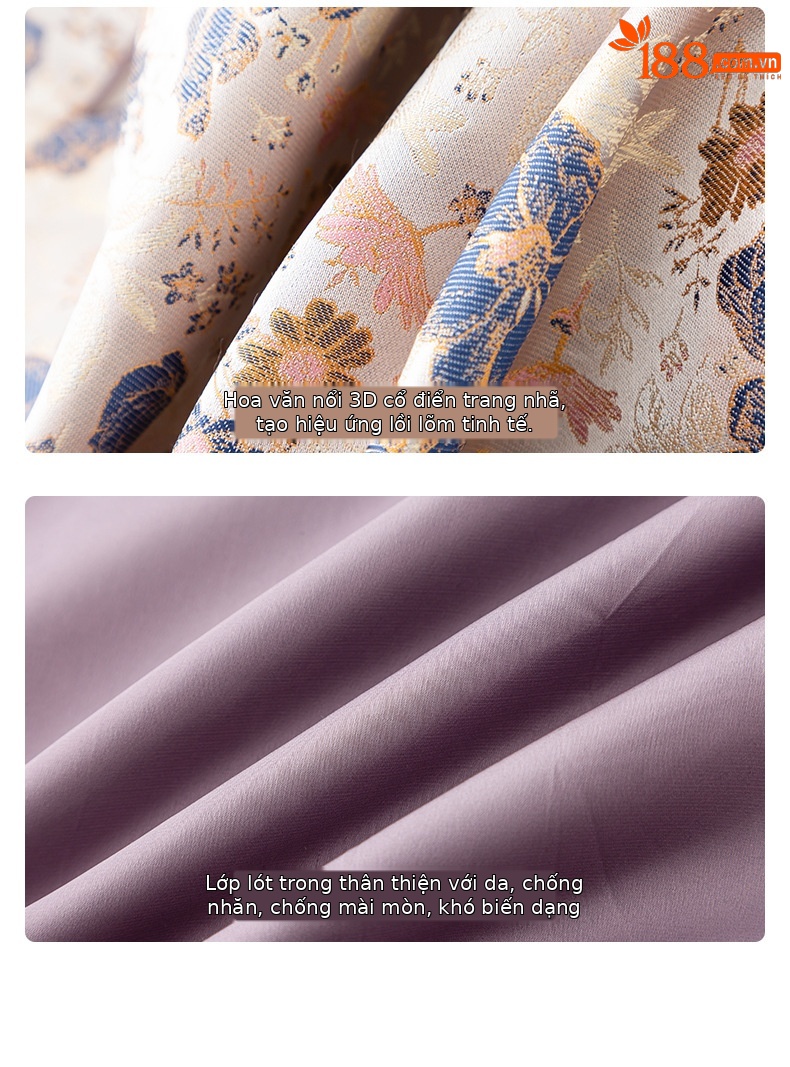 Áo vest cách tân Trung Quốc nữ satin cổ điển, tay loe, khuy cài nút vải — Màu tím sâm panh chi tiết 18