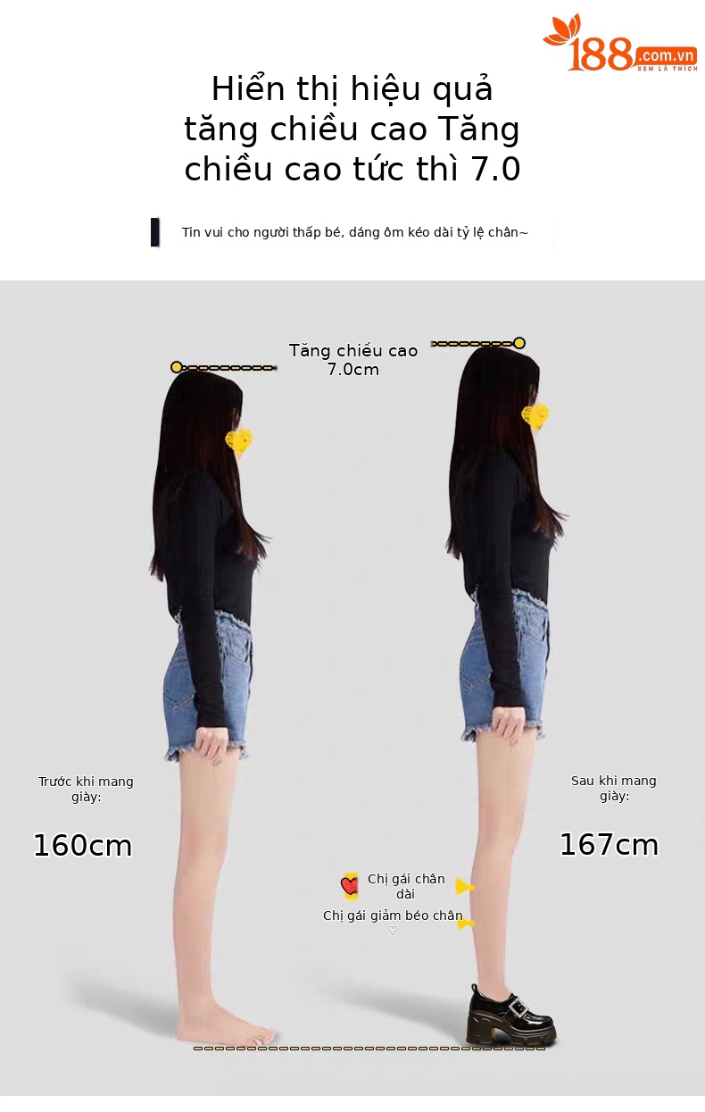Giày lười nữ tăng chiều cao bên trong, đế bánh xốp dày, đính đá, mũi vuông — Màu be chi tiết 3