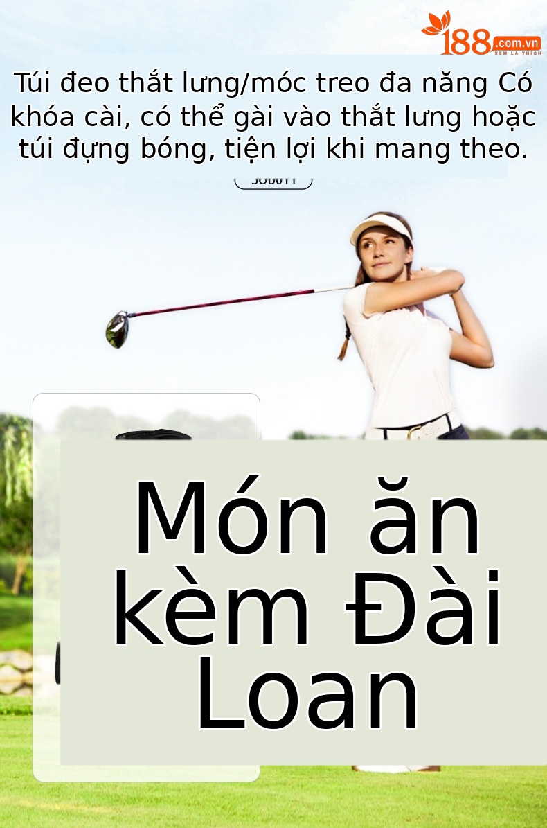 Túi đeo thắt lưng golf PGM mini chống nước đựng 3 bóng — SOB011-Đen trắng chi tiết 6