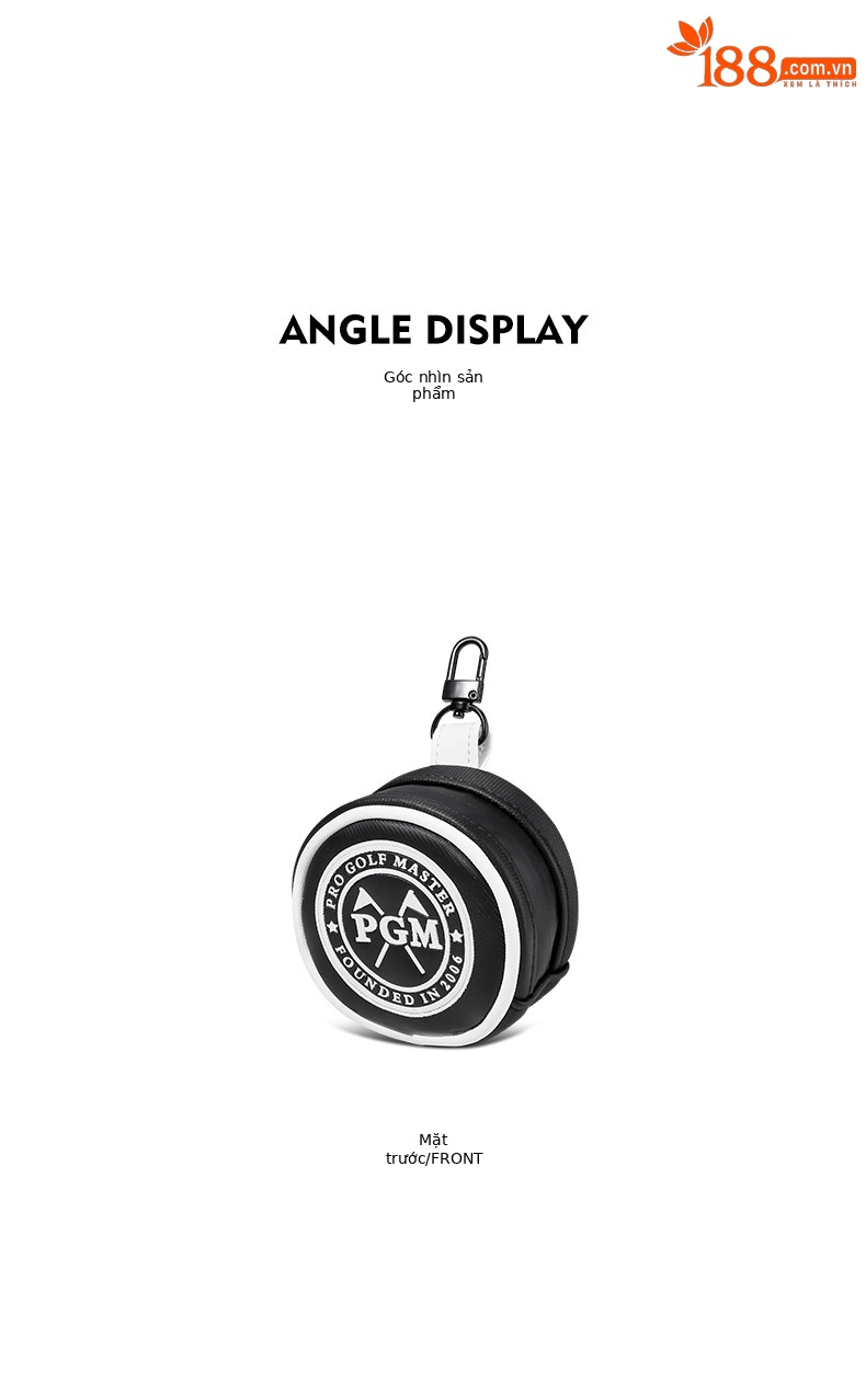Túi đeo thắt lưng golf PGM mini chống nước đựng 3 bóng — SOB011-Đen trắng chi tiết 15