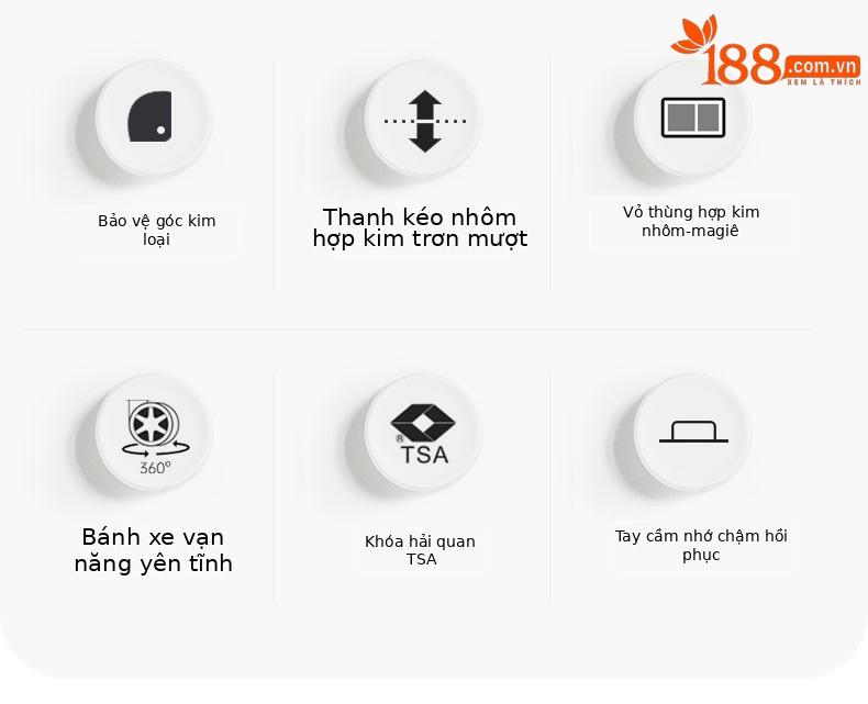 Vali xách tay hợp kim nhôm magiê cao cấp 19 inch cho doanh nhân — đen, bạc chi tiết 2
