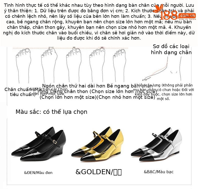 Giày cao gót mũi nhọn quai ngang nữ gót dốc phối màu miệng nông — Màu đen chi tiết 1