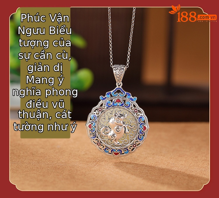 Mặt dây chuyền bạc S925 khắc họa tiết Ruyi may mắn, phối ngọc Hòa Điền — Cung Hoàng Đạo Hổ chi tiết 6
