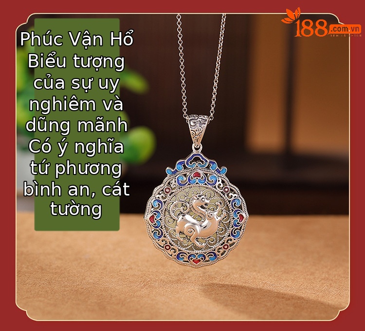 Mặt dây chuyền bạc S925 khắc họa tiết Ruyi may mắn, phối ngọc Hòa Điền — Cung Hoàng Đạo Hổ chi tiết 7