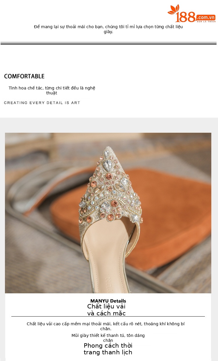 Giày sandal cao gót nữ quai ngang mũi nhọn gót nhọn mùa xuân thu 2024 — Màu Sâm panh chi tiết 3