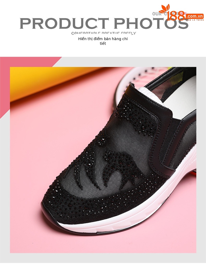 Giày sneaker nữ lưới thoáng khí đế dày phong cách thể thao đa năng — 9131 Màu đen, 9131 màu trắng chi tiết 5