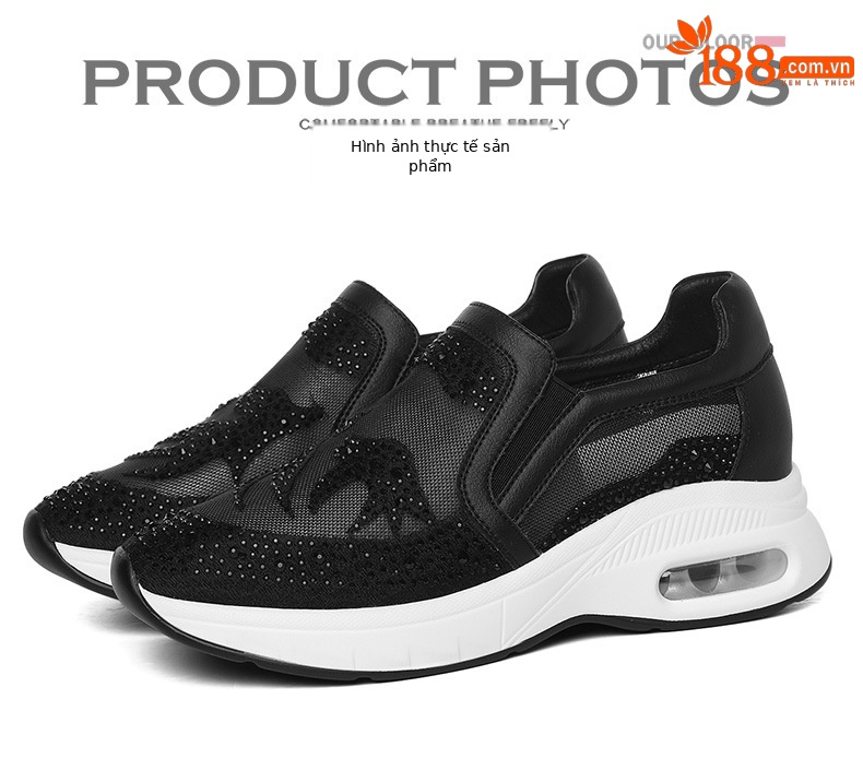 Giày sneaker nữ lưới thoáng khí đế dày phong cách thể thao đa năng — 9131 Màu đen, 9131 màu trắng chi tiết 15