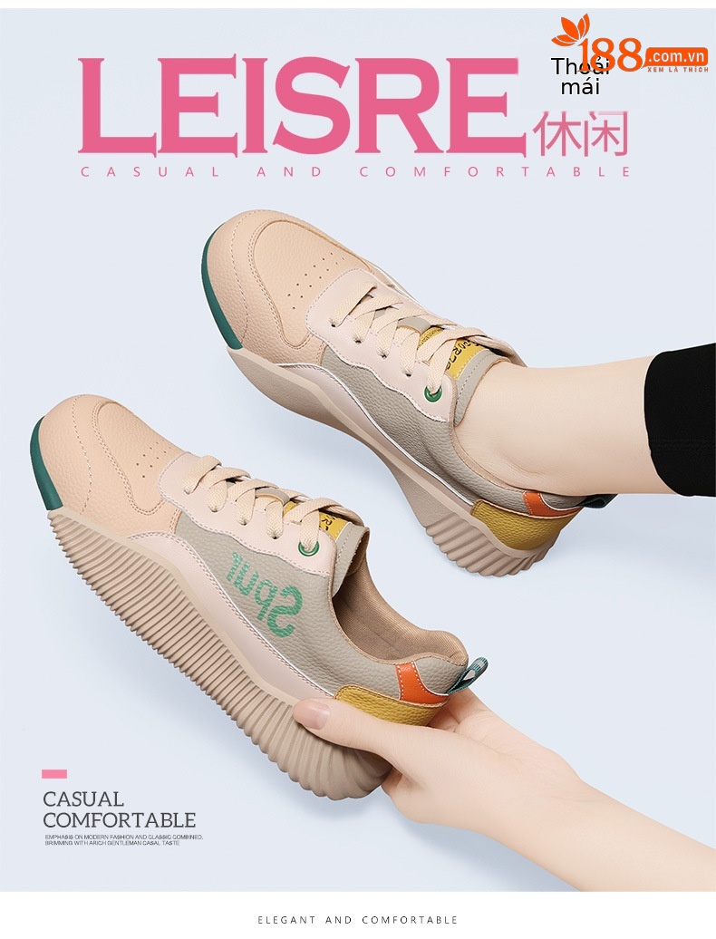 Giày sneaker nữ chạy bộ mesh thoáng khí đế mềm nhẹ — 11282-3 nâu (cổ thấp thoáng khí), 11282-2 nâu (một bên trong và bên dưới thấp), 11282-2 Màu vàng (một bên trong và bên dưới), 11282-3 Màu vàng (cổ thấp thoáng khí) chi tiết 4