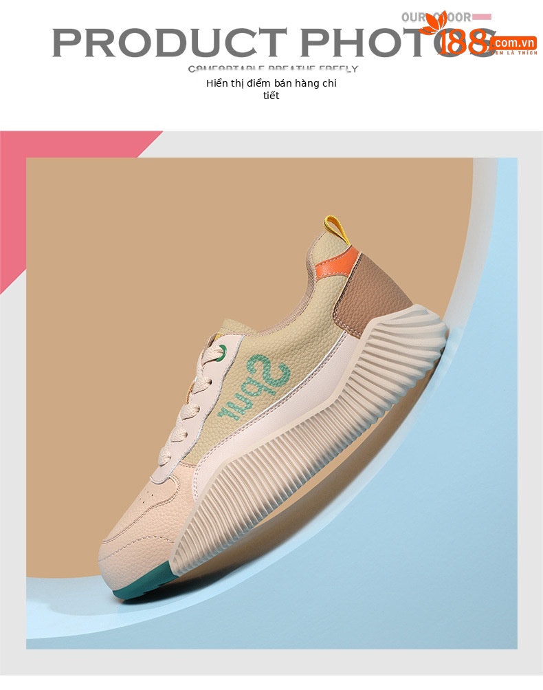 Giày sneaker nữ chạy bộ mesh thoáng khí đế mềm nhẹ — 11282-3 nâu (cổ thấp thoáng khí), 11282-2 nâu (một bên trong và bên dưới thấp), 11282-2 Màu vàng (một bên trong và bên dưới), 11282-3 Màu vàng (cổ thấp thoáng khí) chi tiết 6