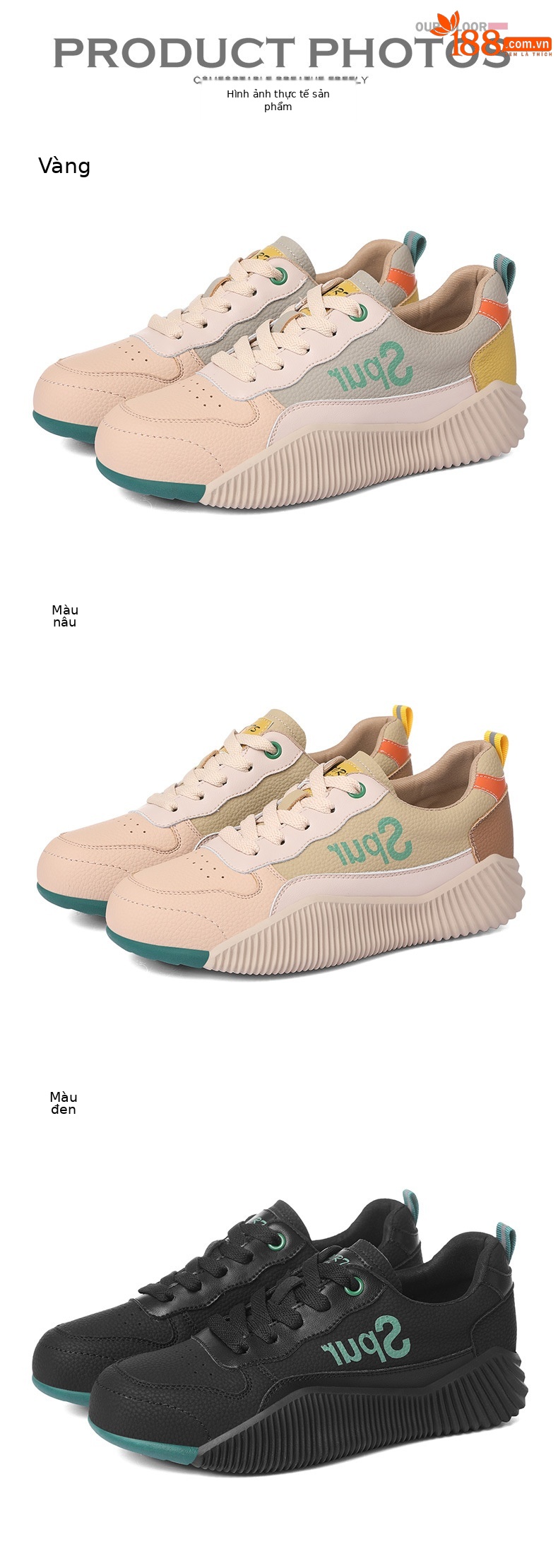 Giày sneaker nữ chạy bộ mesh thoáng khí đế mềm nhẹ — 11282-3 nâu (cổ thấp thoáng khí), 11282-2 nâu (một bên trong và bên dưới thấp), 11282-2 Màu vàng (một bên trong và bên dưới), 11282-3 Màu vàng (cổ thấp thoáng khí) chi tiết 21