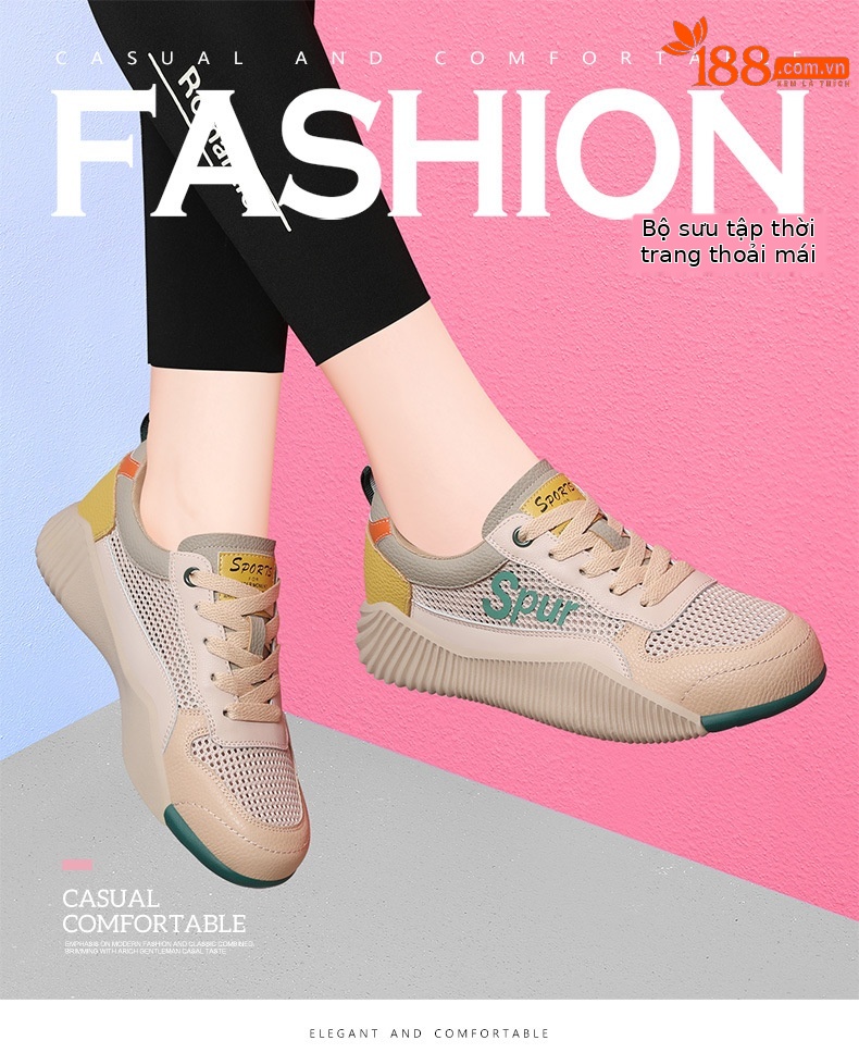 Giày sneaker nữ chạy bộ mesh thoáng khí đế mềm nhẹ — 11282-3 nâu (cổ thấp thoáng khí), 11282-2 nâu (một bên trong và bên dưới thấp), 11282-2 Màu vàng (một bên trong và bên dưới), 11282-3 Màu vàng (cổ thấp thoáng khí) chi tiết 22