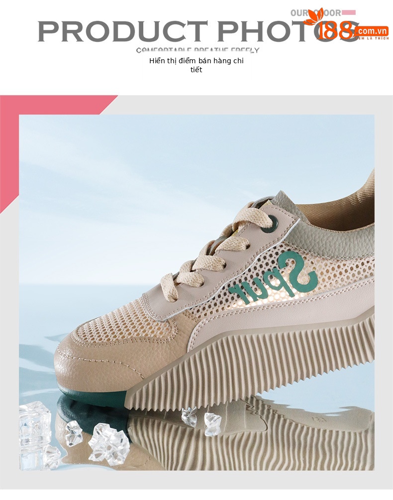 Giày sneaker nữ chạy bộ mesh thoáng khí đế mềm nhẹ — 11282-3 nâu (cổ thấp thoáng khí), 11282-2 nâu (một bên trong và bên dưới thấp), 11282-2 Màu vàng (một bên trong và bên dưới), 11282-3 Màu vàng (cổ thấp thoáng khí) chi tiết 24