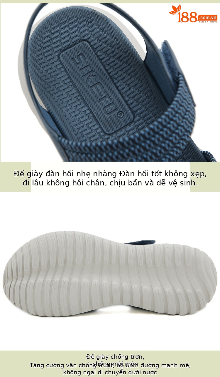 Dép sandal nữ thể thao nhẹ quai chữ V co giãn đế êm — Màu đen, Màu xanh ngọc, Màu mơ chi tiết 3