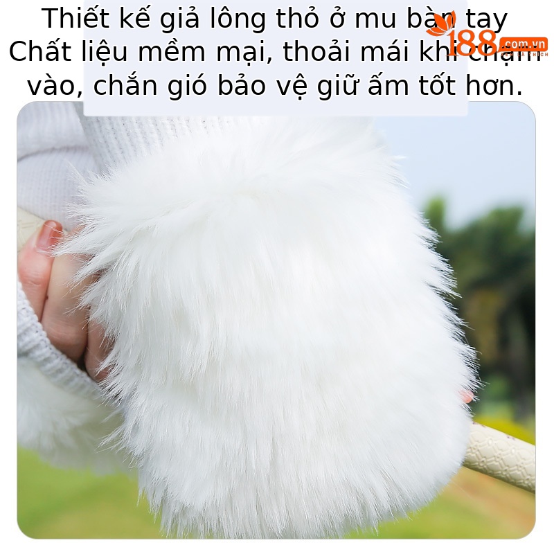 Găng tay nửa ngón golf PGM nữ giữ ấm lông thỏ giả đàn hồi cao — Một size