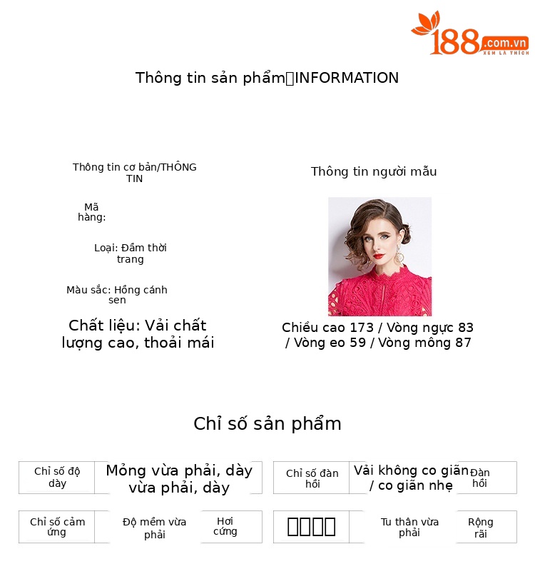 Váy liền ren cao cấp quý cô thiết kế hoa móc thêu tinh tế — màu đen, Hồ Xanh, đậu xanh, Màu đỏ hoa hồng chi tiết 10