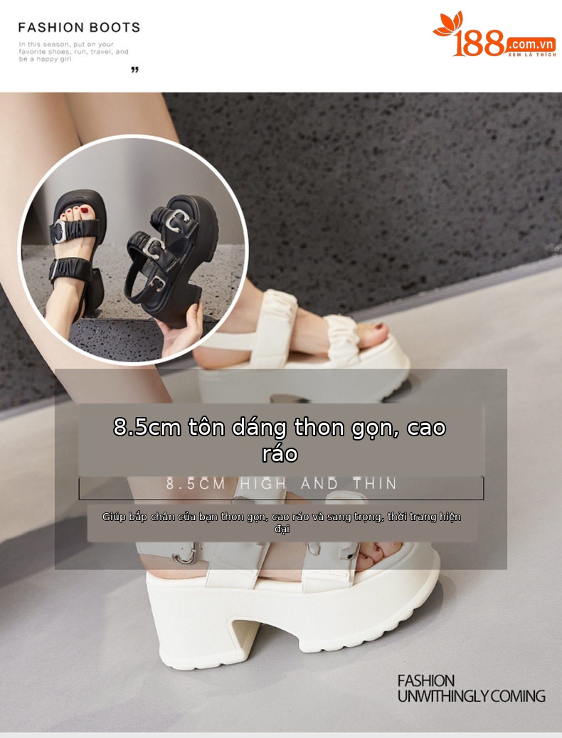 Dép sandal nữ quai chữ V đơn giản mùa hè — Len tinh khiết, Đen chi tiết 8