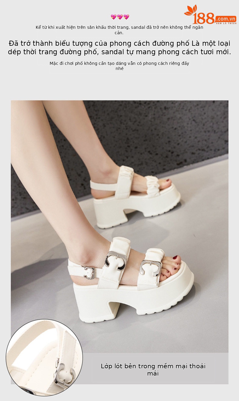 Dép sandal nữ quai chữ V đơn giản mùa hè — Len tinh khiết, Đen chi tiết 4