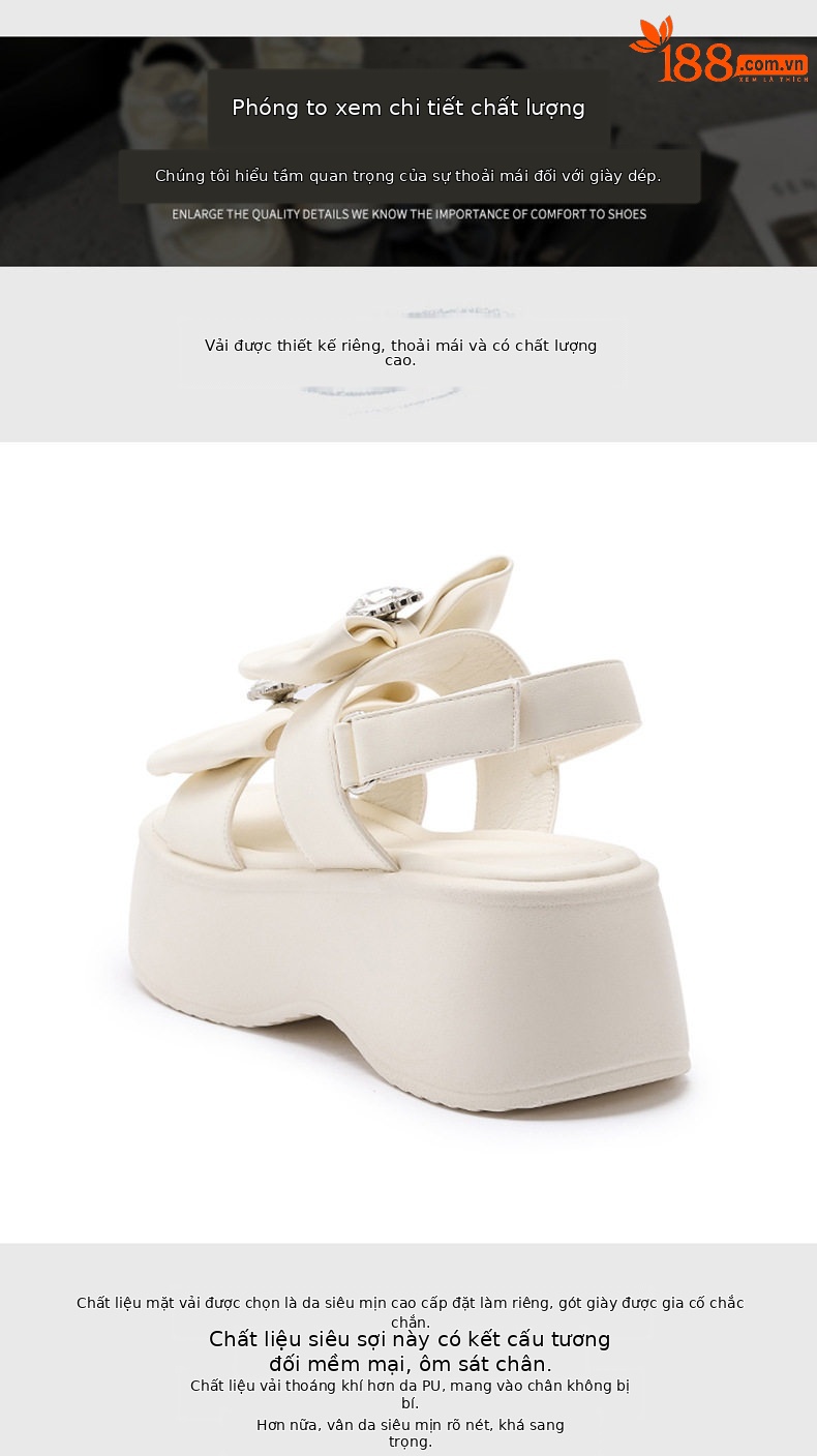 Dép sandal nữ quai chữ V đơn giản, chất liệu microfiber, đế PU êm nhẹ — Len tinh khiết, Đen chi tiết 5