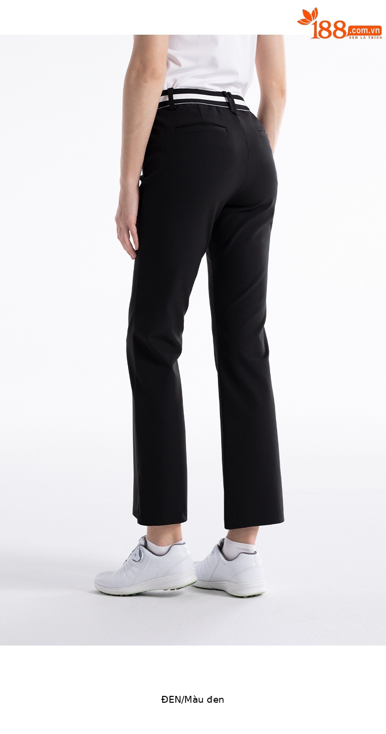 Quần golf nữ PGM ống loe co giãn đa năng xẻ nhỏ gấu — KUZ176 - Kaki chi tiết 11