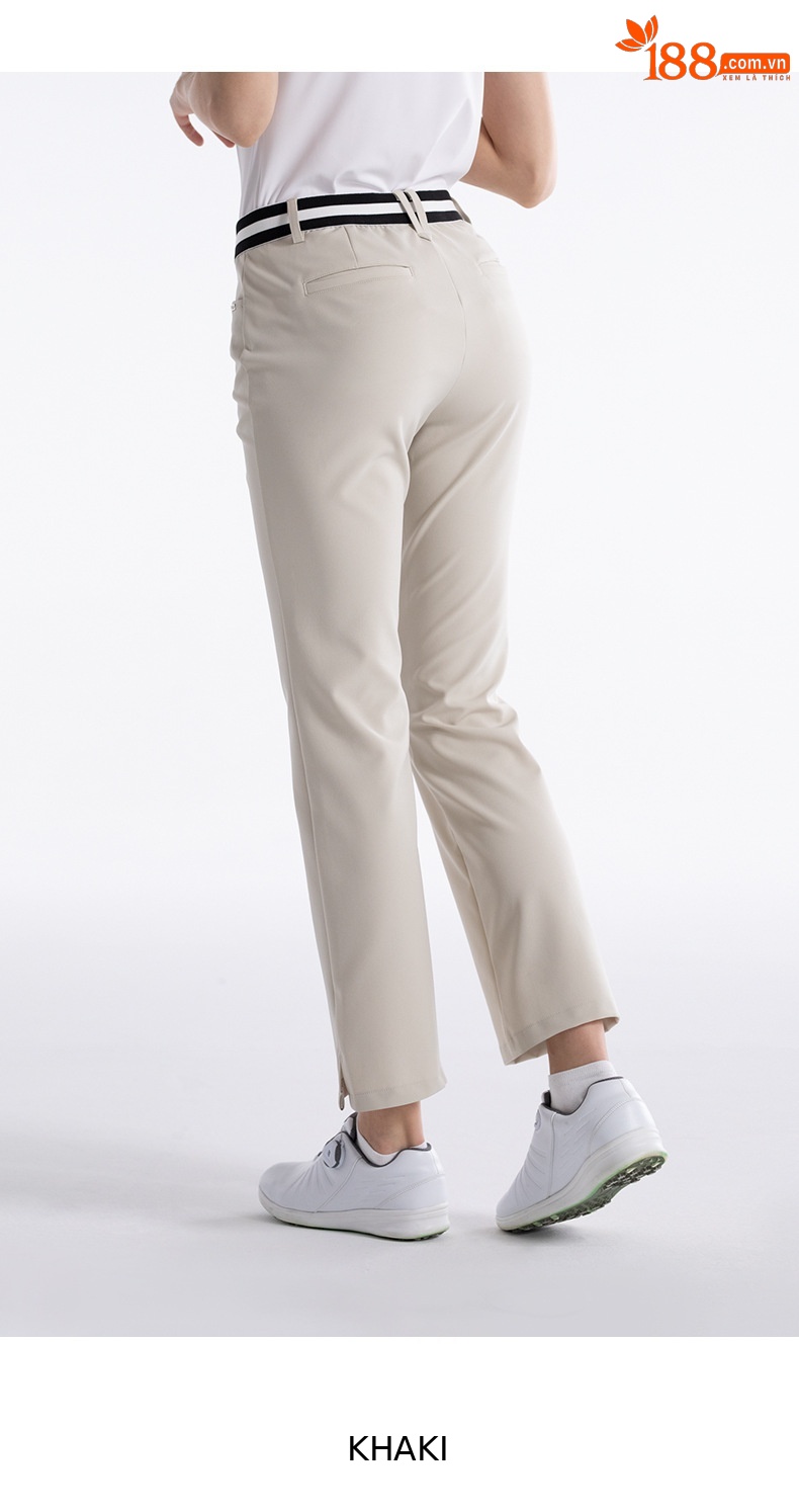 Quần golf nữ PGM ống loe co giãn đa năng xẻ nhỏ gấu — KUZ176 - Kaki chi tiết 17