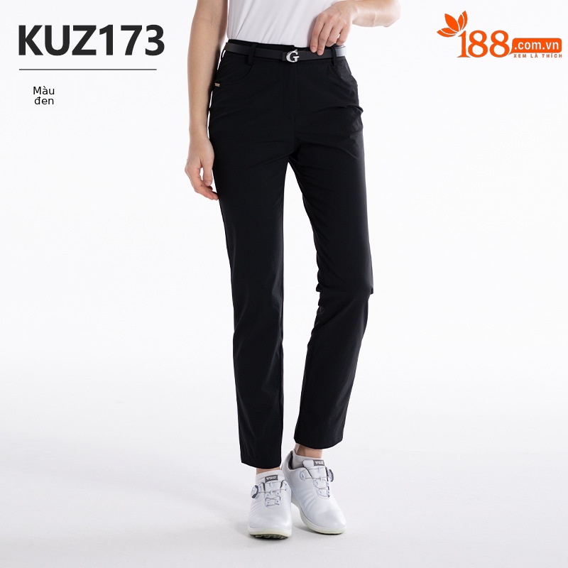 Quần golf nữ ống thẳng thể thao eo sau thiết kế Erzai — KUZ173-Đen, KUZ173-Màu xám, KUZ173-Trắng