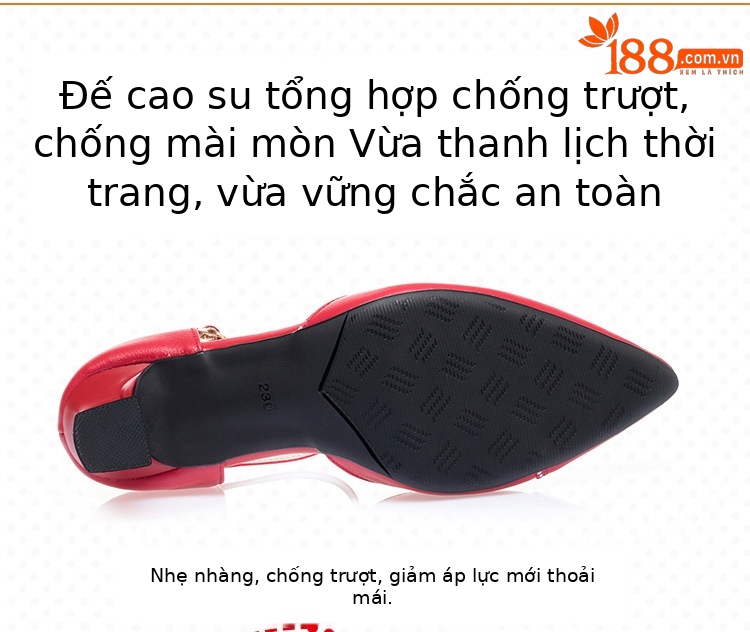 Sandal quai ngang da thật gót vuông mũi nhọn cho nữ, giày cao gót hở mũi kiểu dáng sang trọng — Màu be chi tiết 9