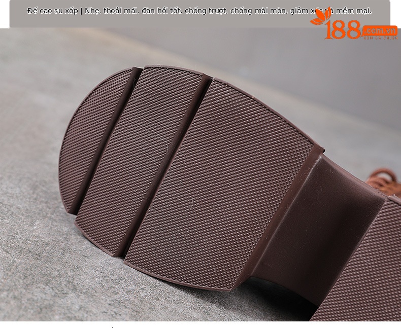 Boot Martin nữ cổ thấp da bò khóa kéo bên hông đế rỗng phong cách cổ điển — Màu nâu chi tiết 7