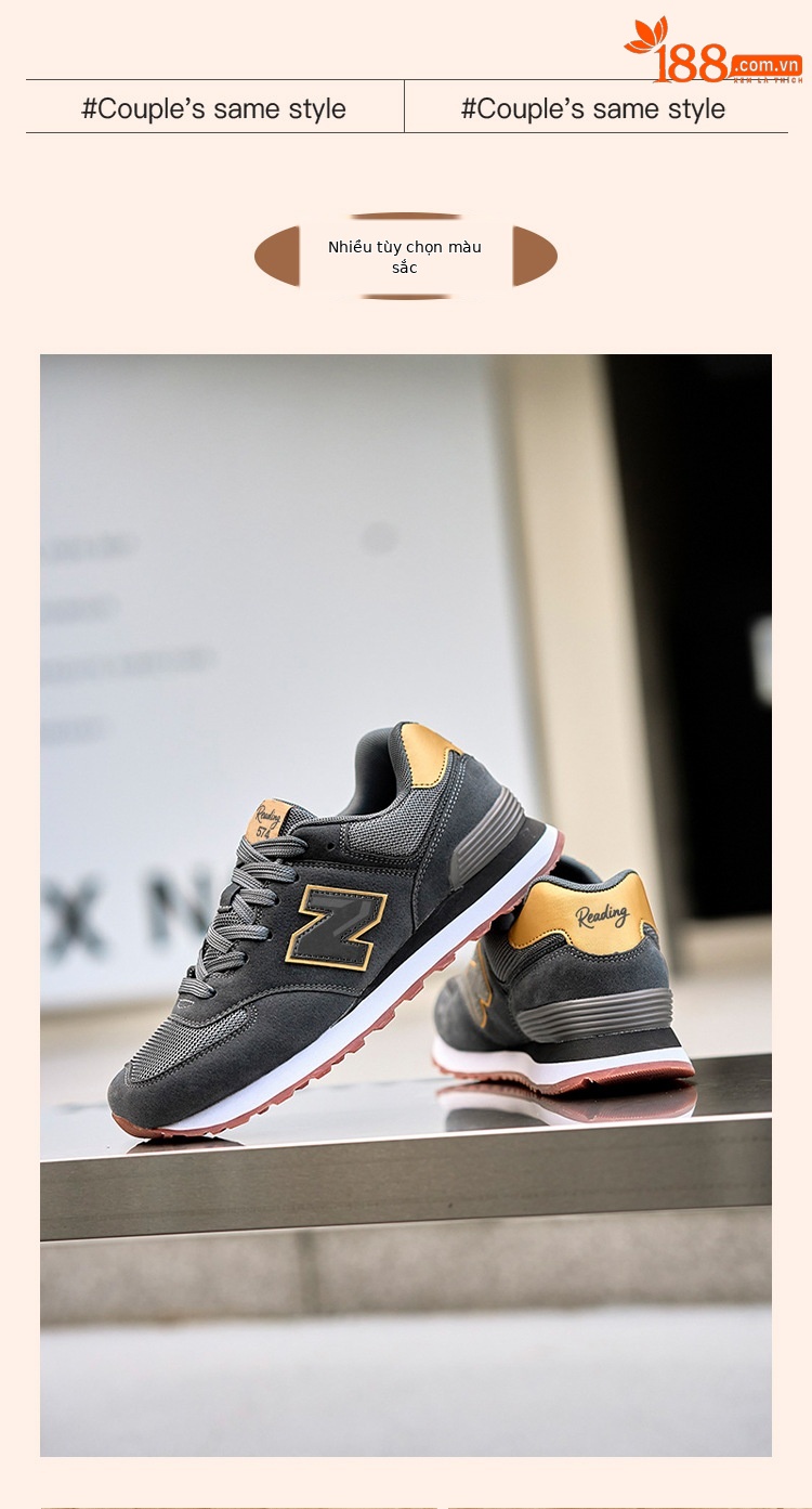 Giày sneaker nam phong cách Balance 574 lưới thoáng mát đế êm — 574-2 màu xám chi tiết 8