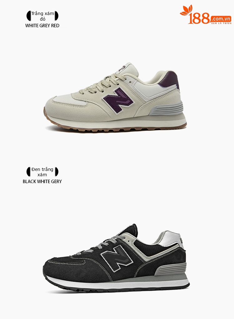Giày sneaker nam phong cách Balance 574 lưới thoáng mát đế êm — 574-2 màu xám chi tiết 21