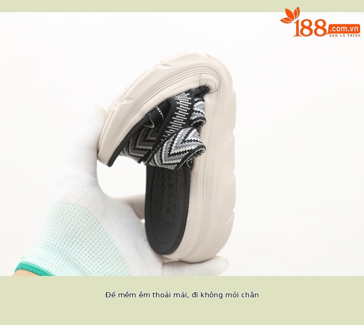 Dép sandal nữ mùa hè đế dày phong cách thể thao nhẹ nhàng co giãn size lớn — Màu đen, Màu hồng, Màu mơ chi tiết 4