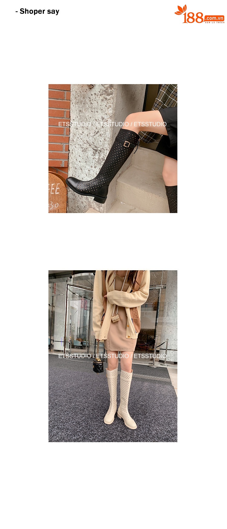 Boot nữ cổ cao rỗng dạng lưới, phong cách hè, ống cao thoáng khí — Màu đen chi tiết 2