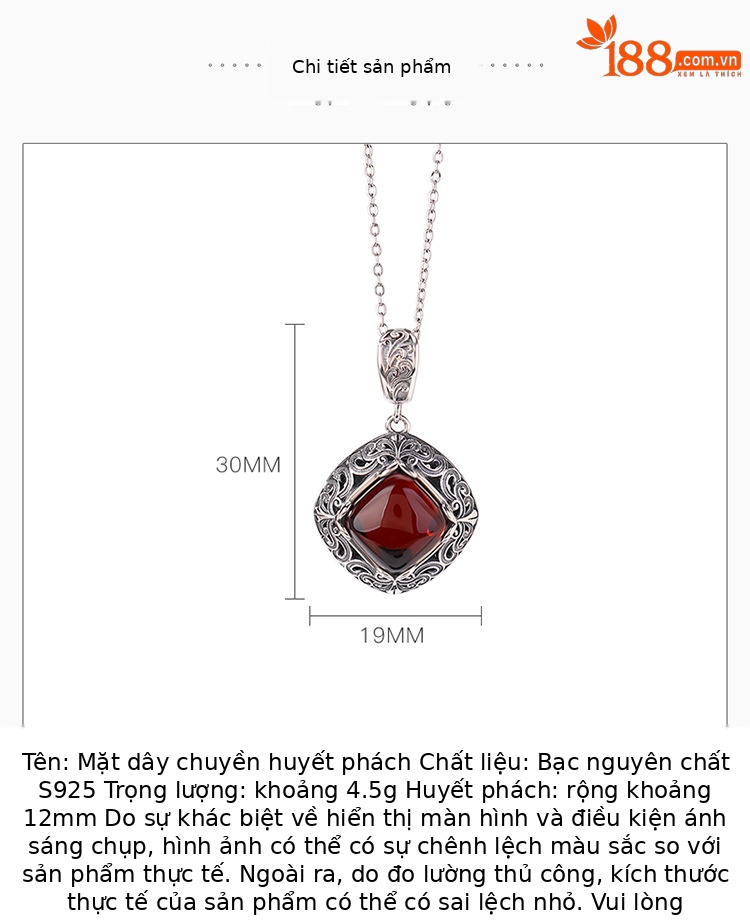 Mặt dây chuyền bạc S925 hình hươu chạm khắc rỗng, phong cách cổ điển, đính đá hổ phách — Mặt Dây chuyền đơn (không có dây chuyền) chi tiết 2
