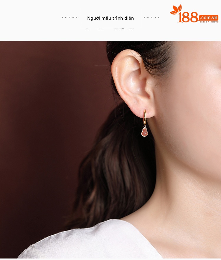 Bông tai bầu Fulu cổ điển bạc S925 dễ phối đồ — Kiểu màu bạc chi tiết 6