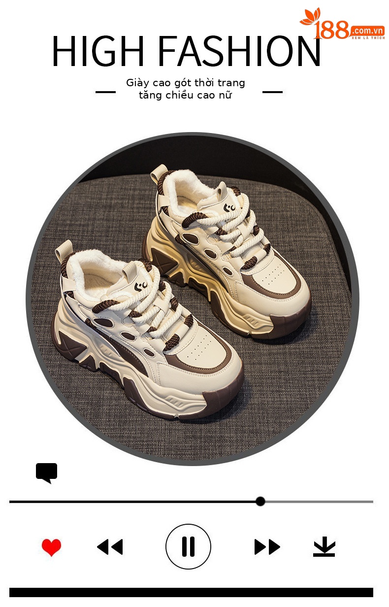 Giày sneaker nữ đế xuồng tăng chiều cao, dáng chunky đế dày thoáng khí, phối màu đa dạng — M2516-2 đen trong suốt lưới, M2516 kaki một lớp bên trong, M2516-1 trắng be lót nhung, M2516-1 màu đen lót nhung chi tiết 26