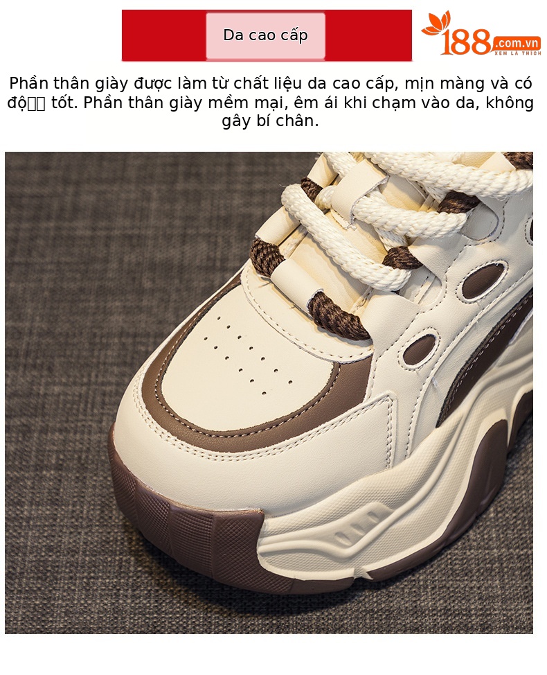 Giày sneaker nữ đế xuồng tăng chiều cao, dáng chunky đế dày thoáng khí, phối màu đa dạng — M2516-2 đen trong suốt lưới, M2516 kaki một lớp bên trong, M2516-1 trắng be lót nhung, M2516-1 màu đen lót nhung chi tiết 28