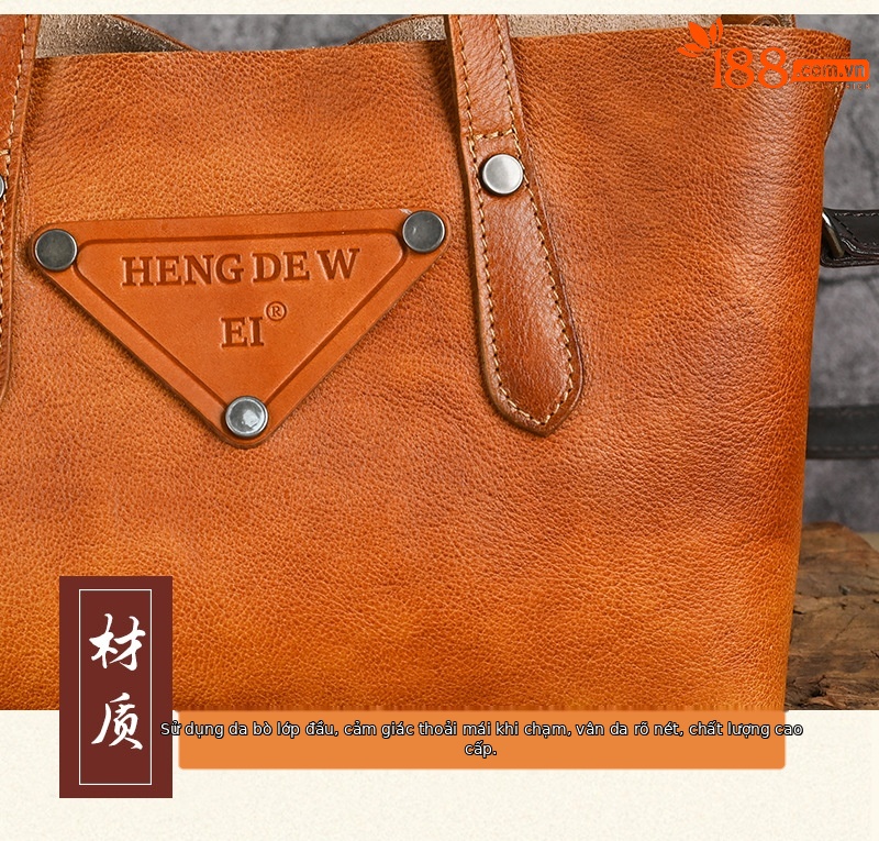 Túi đeo chéo da thật nữ phong cách cổ điển, đa năng xách tay — Xanh lá cổ điển, Vàng cổ điển, Xám cổ điển, Nâu cổ điển chi tiết 8