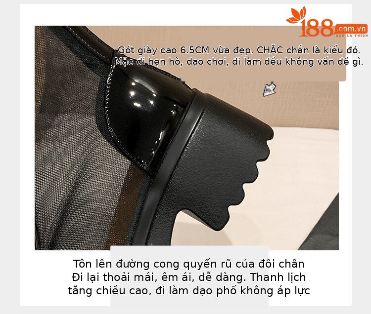 Boot ngắn nữ da thật vải lưới cao gót 6cm mùa hè phong cách Anh thoáng khí — Màu đen, Trắng be chi tiết 36