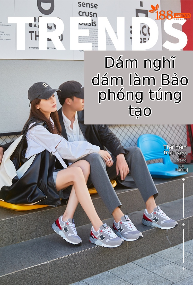 Giày sneaker nữ đế dày phong cách cổ điển, thoáng khí, phù hợp mùa hè — 999 hoa anh đào xanh chi tiết 5