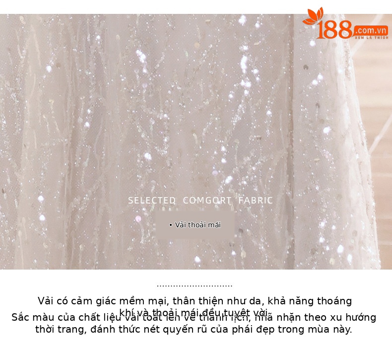 Đầm dạ hội cao cấp nữ thiết kế sang trọng, phù hợp sinh nhật, đám cưới, dẫn chương trình — Màu xanh lam chi tiết 6