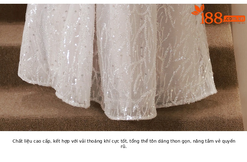 Đầm dạ hội cao cấp nữ thiết kế sang trọng, phù hợp sinh nhật, đám cưới, dẫn chương trình — Màu xanh lam chi tiết 18