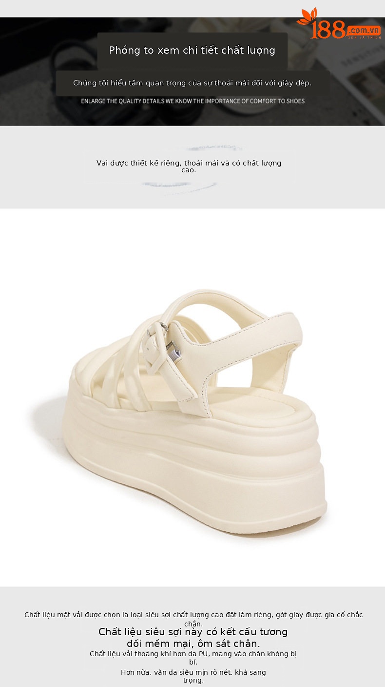 Dép sandal nữ quai chữ V đế TPU chống trượt mùa hè — Đen, Len nguyên chất chi tiết 5