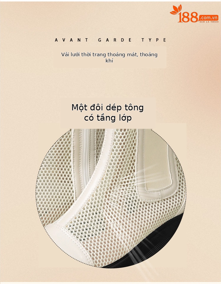 Boot lưới nữ cổ thấp thoáng khí mùa hè phong cách Martin — Màu đen chi tiết 2